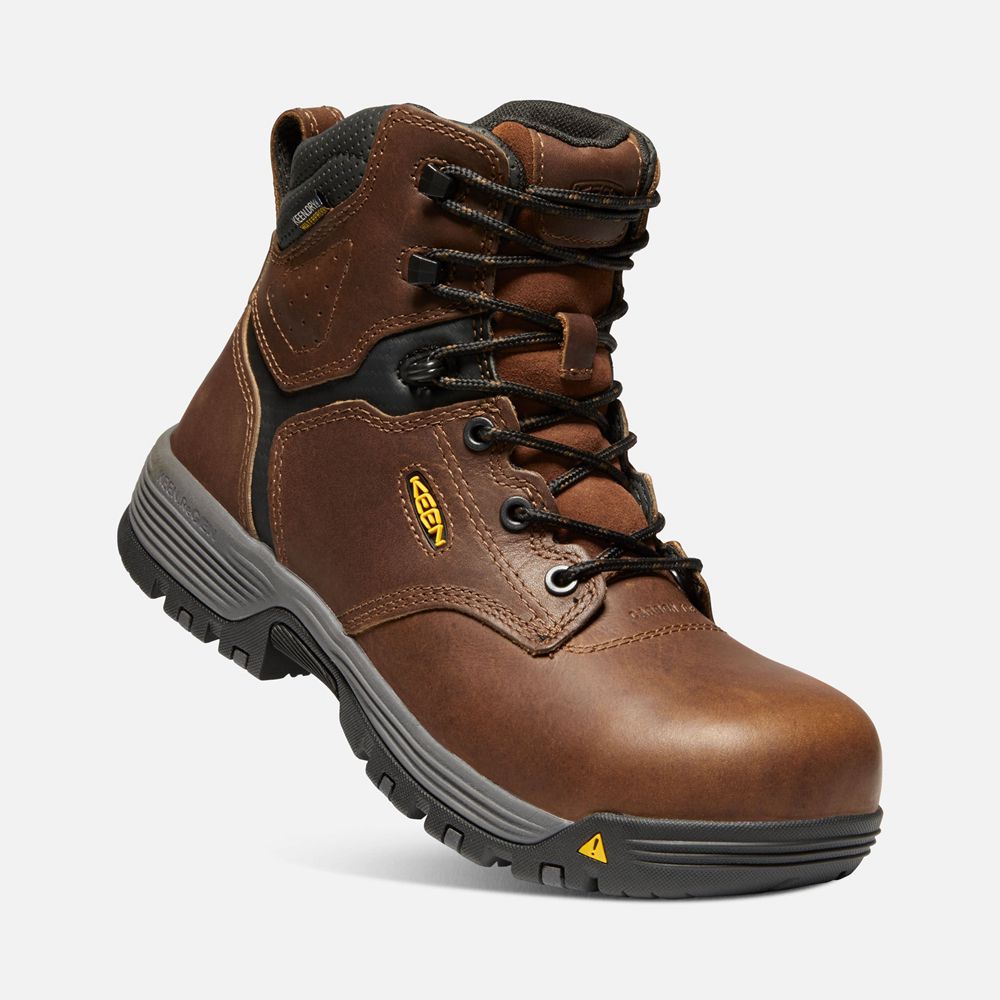 Botas de Trabajo Keen Mexico Marrom - Mujer Chicago 6\" Waterproof (Carbon-Fiber Toe) - WJ9530827